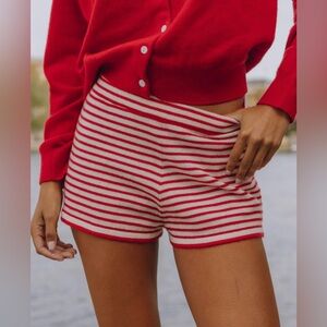 Daily Drills BRAND NEW cashmere micro shorts!!     Red + white striped!!!